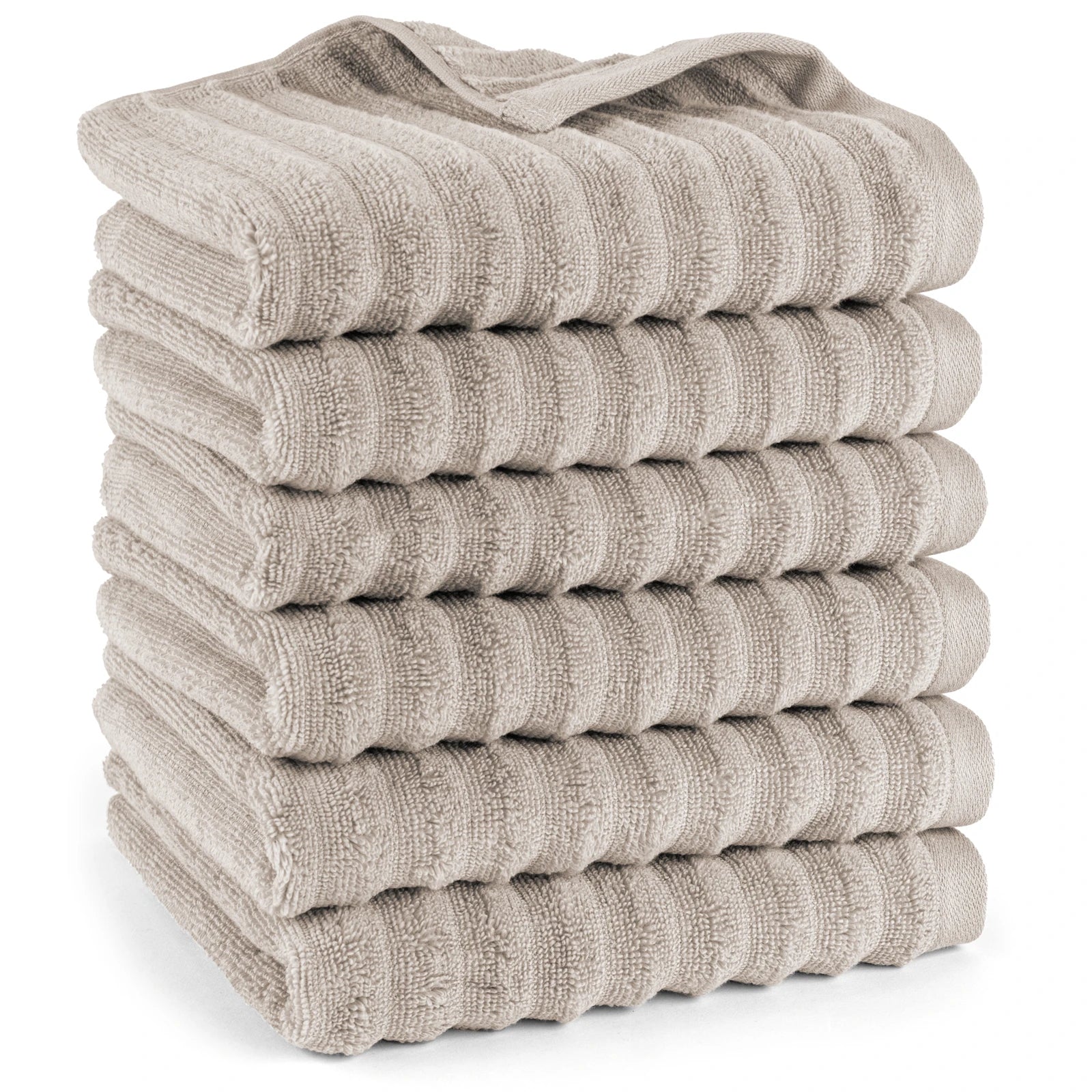 Handtuch "Waves" - Taupe / 6x 50x100cm Pure Label