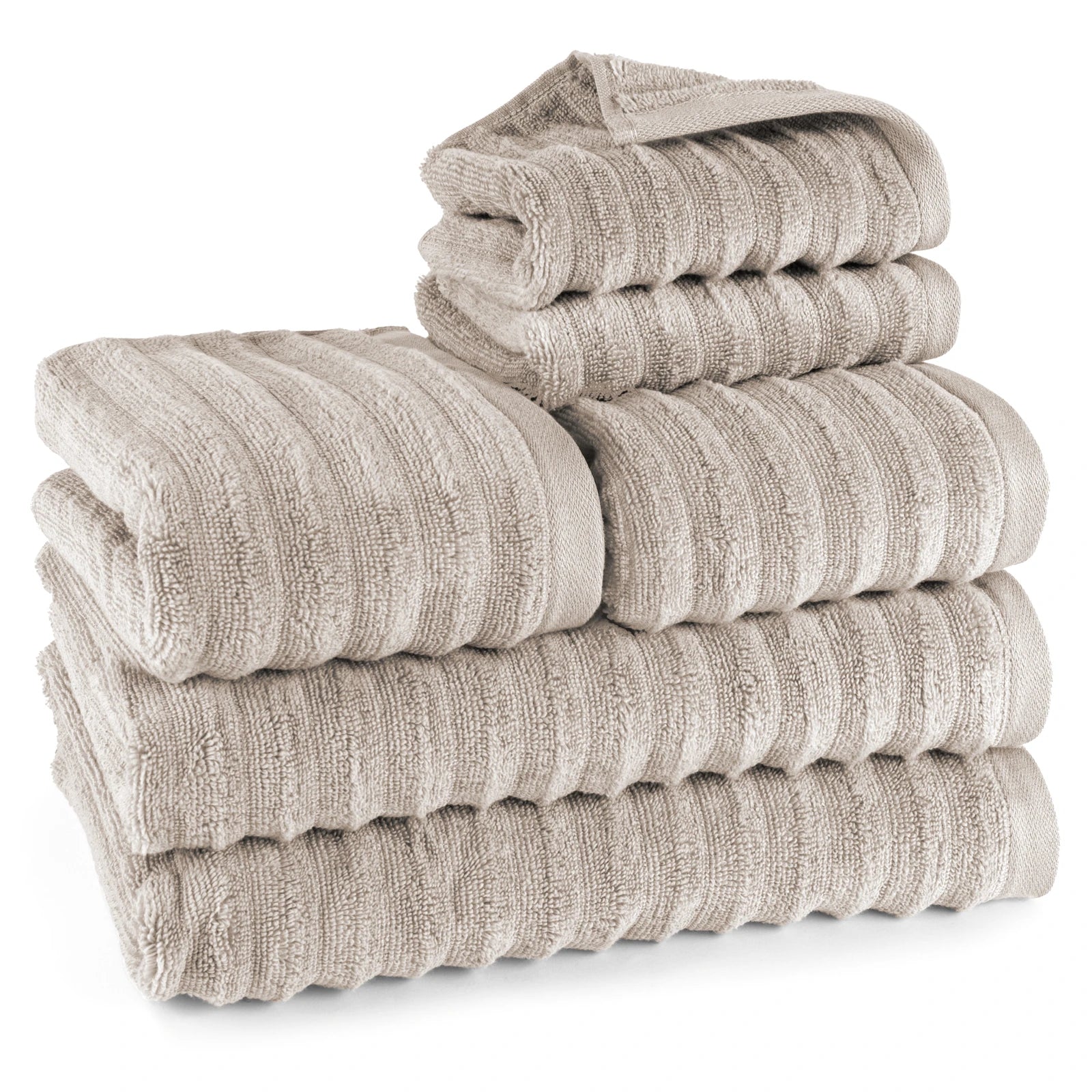 Handtuch Sets "Waves" - Anthrazit / 4x30x50 + 4x50x100 + 2x70x140 cm Pure Label