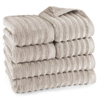 Handtuch Sets "Waves" - Anthrazit / 4x30x50 + 4x50x100 + 2x70x140 cm Pure Label