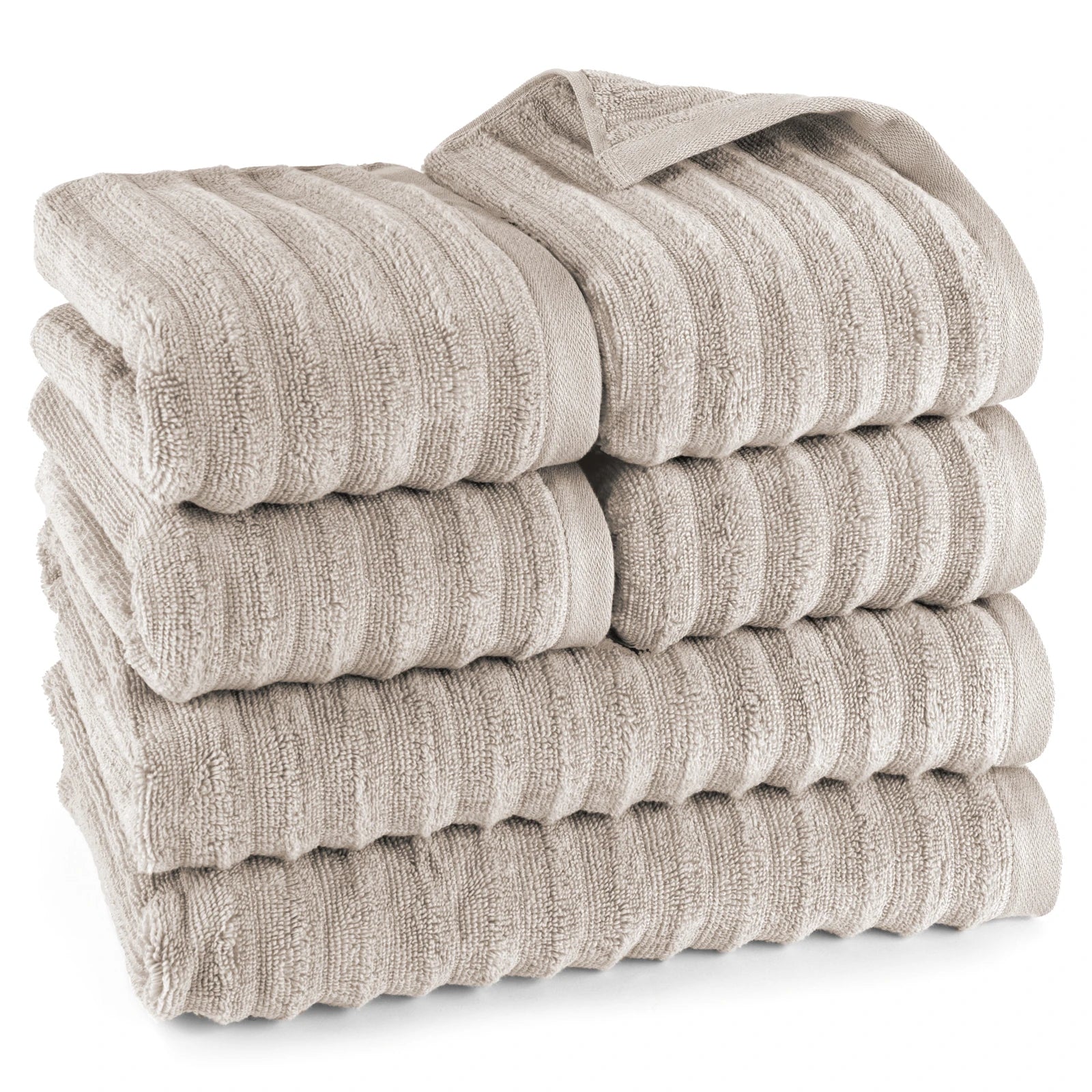 Handtuch Sets "Waves" - Anthrazit / 4x30x50 + 4x50x100 + 2x70x140 cm Pure Label