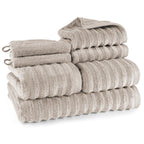 Handtuch Sets "Waves" - Anthrazit / 4x30x50 + 4x50x100 + 2x70x140 cm Pure Label
