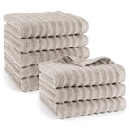 Handtuch "Waves" - Taupe / 8x 50x100cm Pure Label