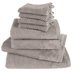 Handtuch Sets "Popcorn" - Taupe / 4x16x21 + 2x50x100 + 2x70x140 cm Pure Label