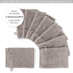 Waschlappen "Popcorn" - Anthrazit / 4x 16x21cm Pure Label