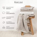 Handtuch Sets "Waves" - Anthrazit / 4x30x50 + 4x50x100 + 2x70x140 cm Pure Label