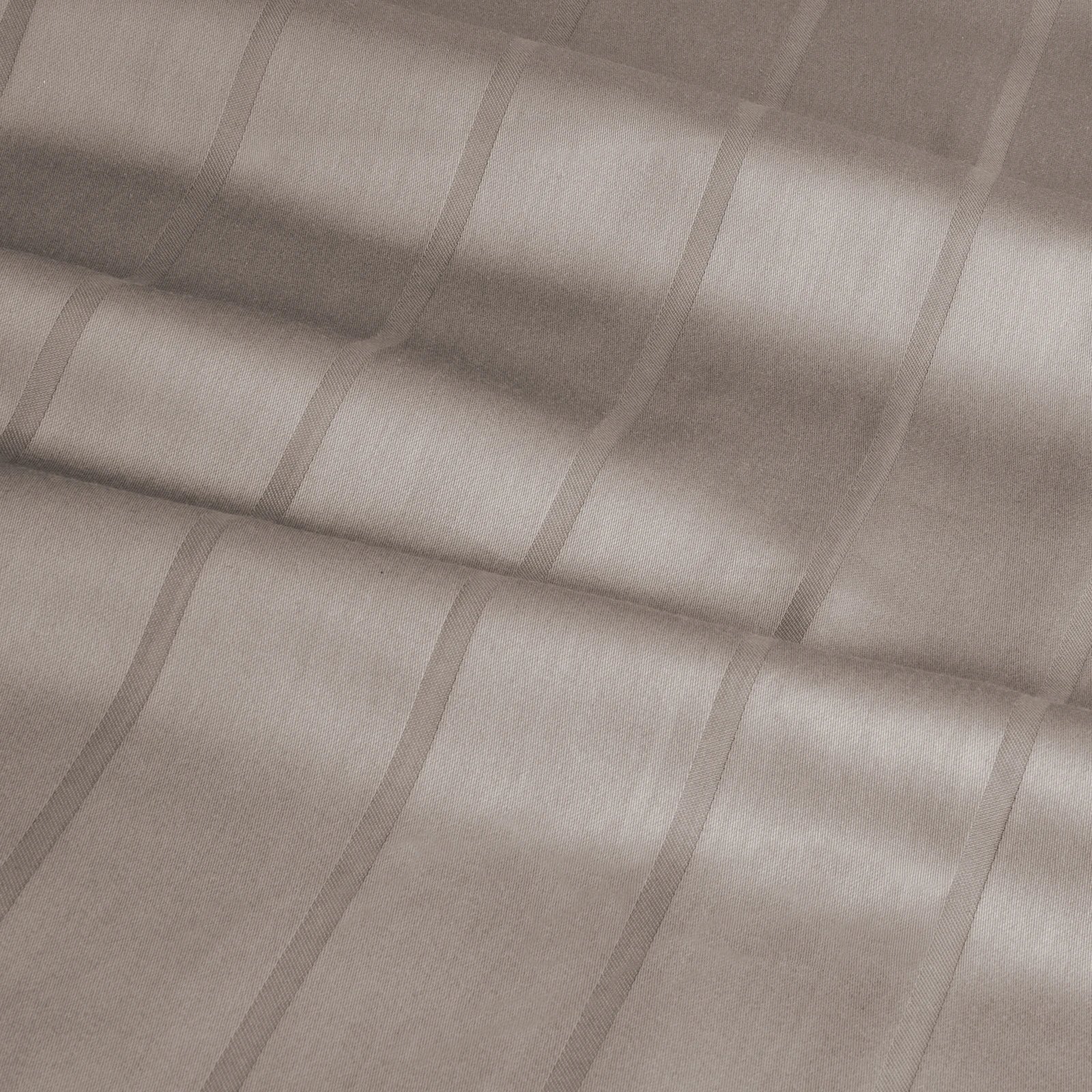 Bettwäsche Mako Satin mit Streifen - Taupe - 2x135x200 + 2x80x80cm