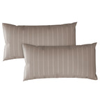 Kissenbezug Mako Satin mit Streifen - Taupe - 2x40x80