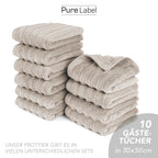 Gästehandtuch "Waves" - Anthrazit / 10x 30x50cm Pure Label
