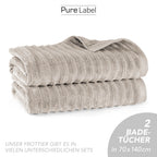Duschtuch "Waves" - Anthrazit / 2x 70x140cm Pure Label