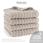 Handtuch "Waves" - Anthrazit / 4x 50x100cm Pure Label