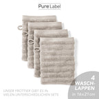 Waschlappen "Waves" - Anthrazit / 4x 16x21cm Pure Label