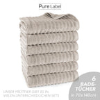 Duschtuch "Waves" - Anthrazit / 2x 70x140cm Pure Label