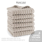 Handtuch "Waves" - Anthrazit / 4x 50x100cm Pure Label
