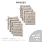 Waschlappen "Waves" - Anthrazit / 4x 16x21cm Pure Label