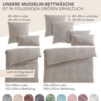 Musselin Bettwäsche Sets - Taupe - 2x155x220 + 2x40x80 cm