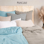 Musselin Bettwäsche Sets - Taupe - 2x155x220 + 2x40x80 cm