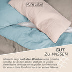Musselin Bettwäsche Sets - Hellblau - 2x135x200 + 2x40x80 cm