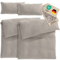 Musselin Bettwäsche Sets - Taupe - 2x135x200 + 2x40x80 cm