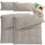 Musselin Bettwäsche Sets - Taupe - 2x155x220 + 2x40x80 cm