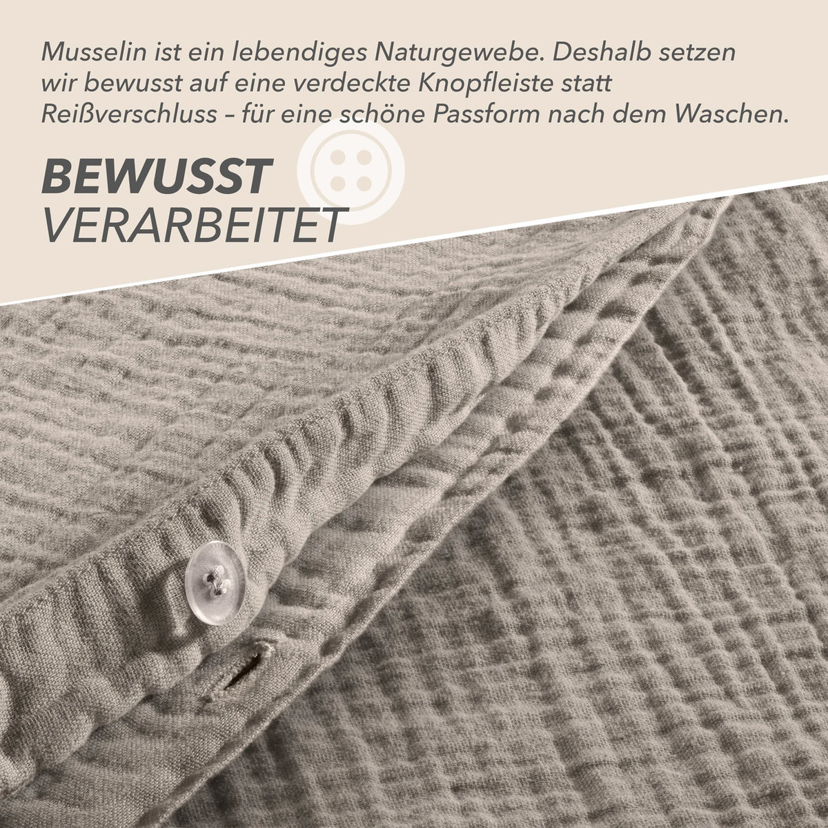 Musselin Bettwäsche Sets - Taupe