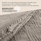 Musselin Bettwäsche Sets - Taupe - 2x155x220 + 2x40x80 cm