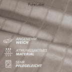 Bettwäsche Mako Satin mit Streifen - Taupe - 135x200 + 80x80cm