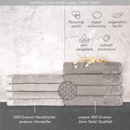 Handtuch Sets "Popcorn" - Anthrazit / 2x50x100 + 2x70x140 cm Pure Label