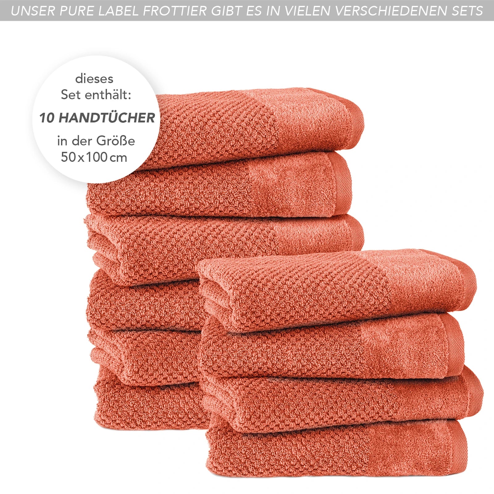 Handtücher "Popcorn" - Anthrazit / 2x 50x100cm Pure Label