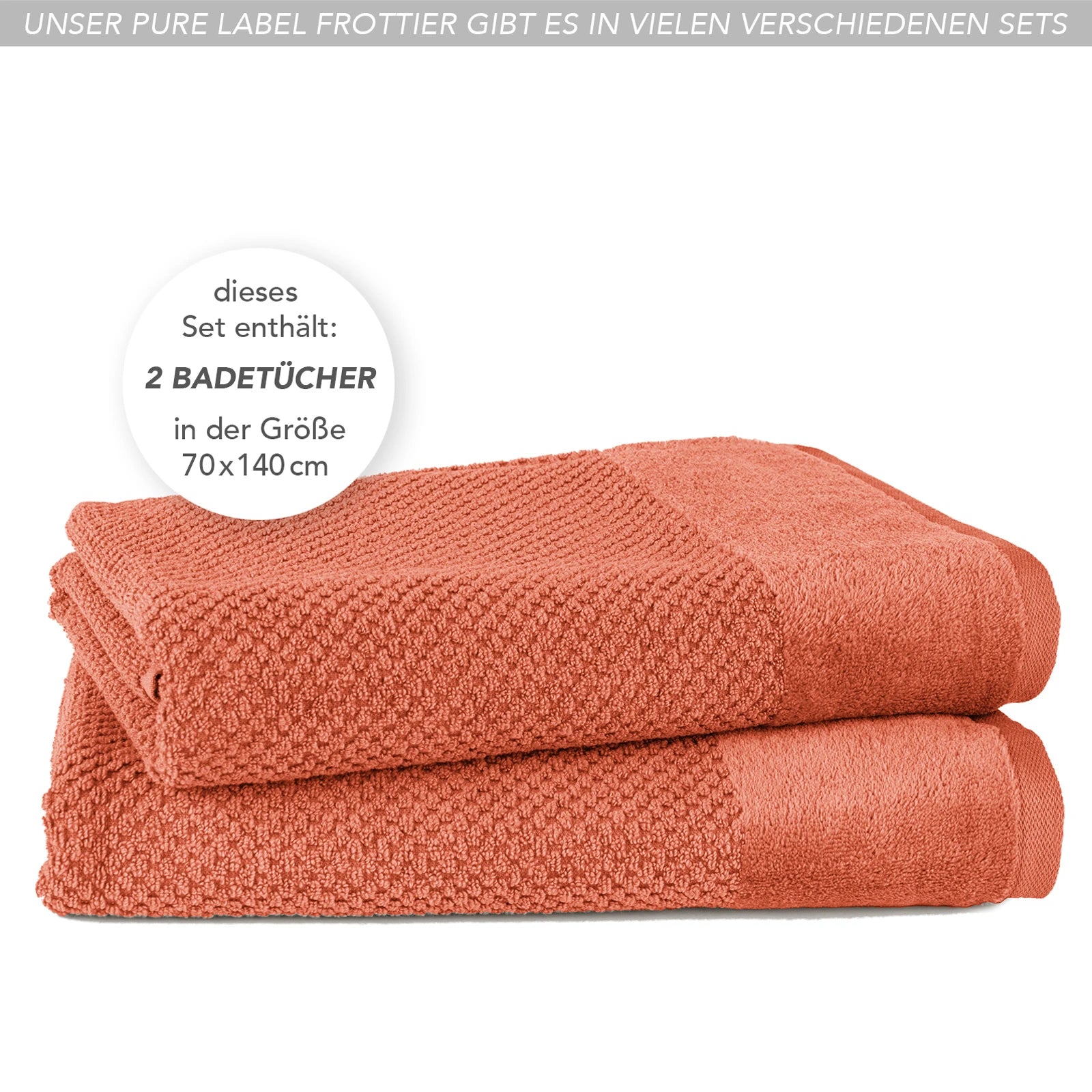 Duschtücher "Popcorn" - Anthrazit / 2x 70x140cm Pure Label