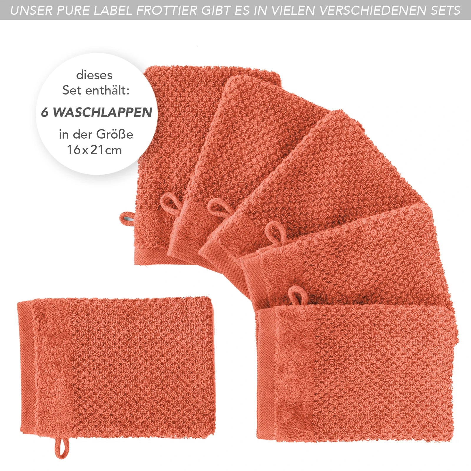 Waschlappen "Popcorn" - Anthrazit / 4x 16x21cm Pure Label