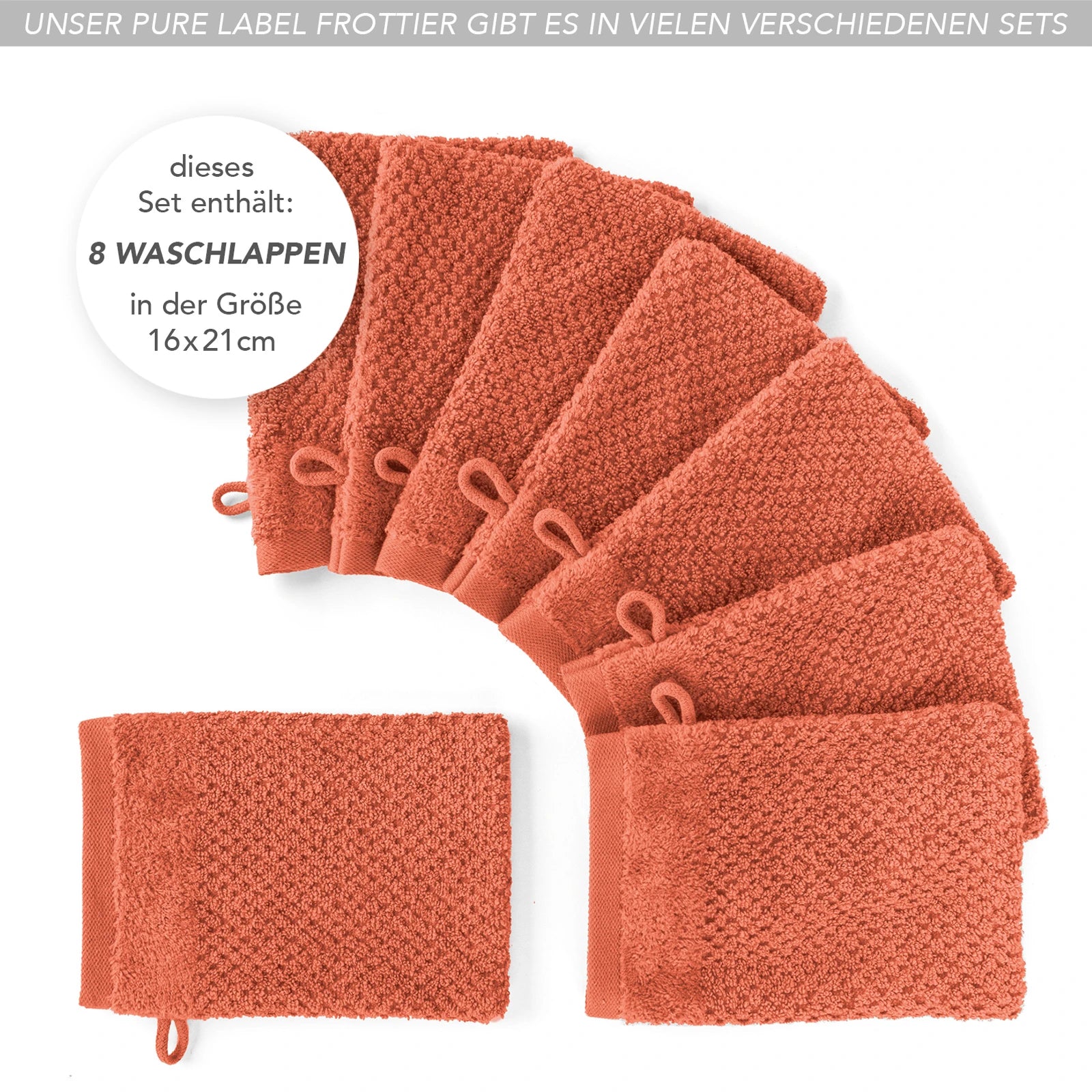 Waschlappen "Popcorn" - Anthrazit / 4x 16x21cm Pure Label