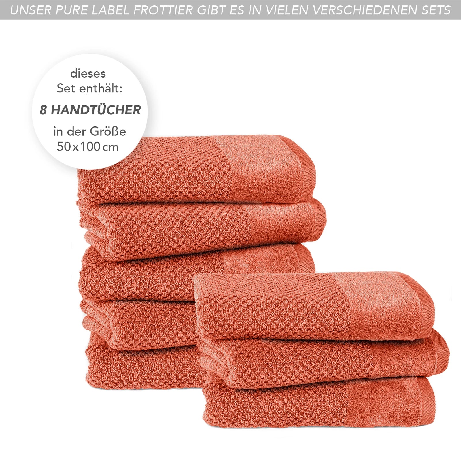 Handtücher "Popcorn" - Anthrazit / 2x 50x100cm Pure Label