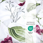 Bettwäsche "Blumen" - Beere / 135x200 + 40x80 cm Pure Label