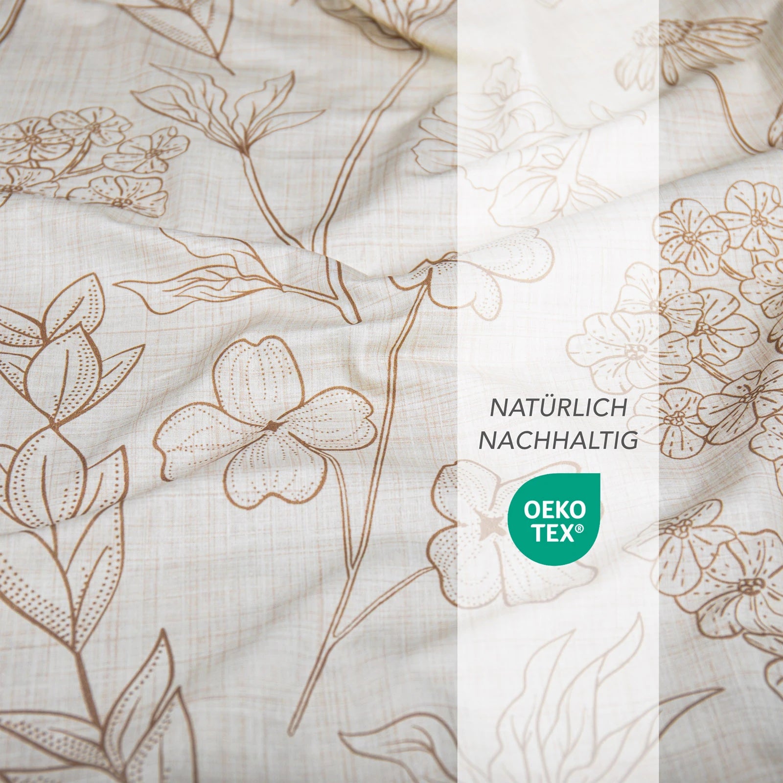 Bettwäsche "Flowers" - Grün / 135x200 + 40x80 cm Pure Label