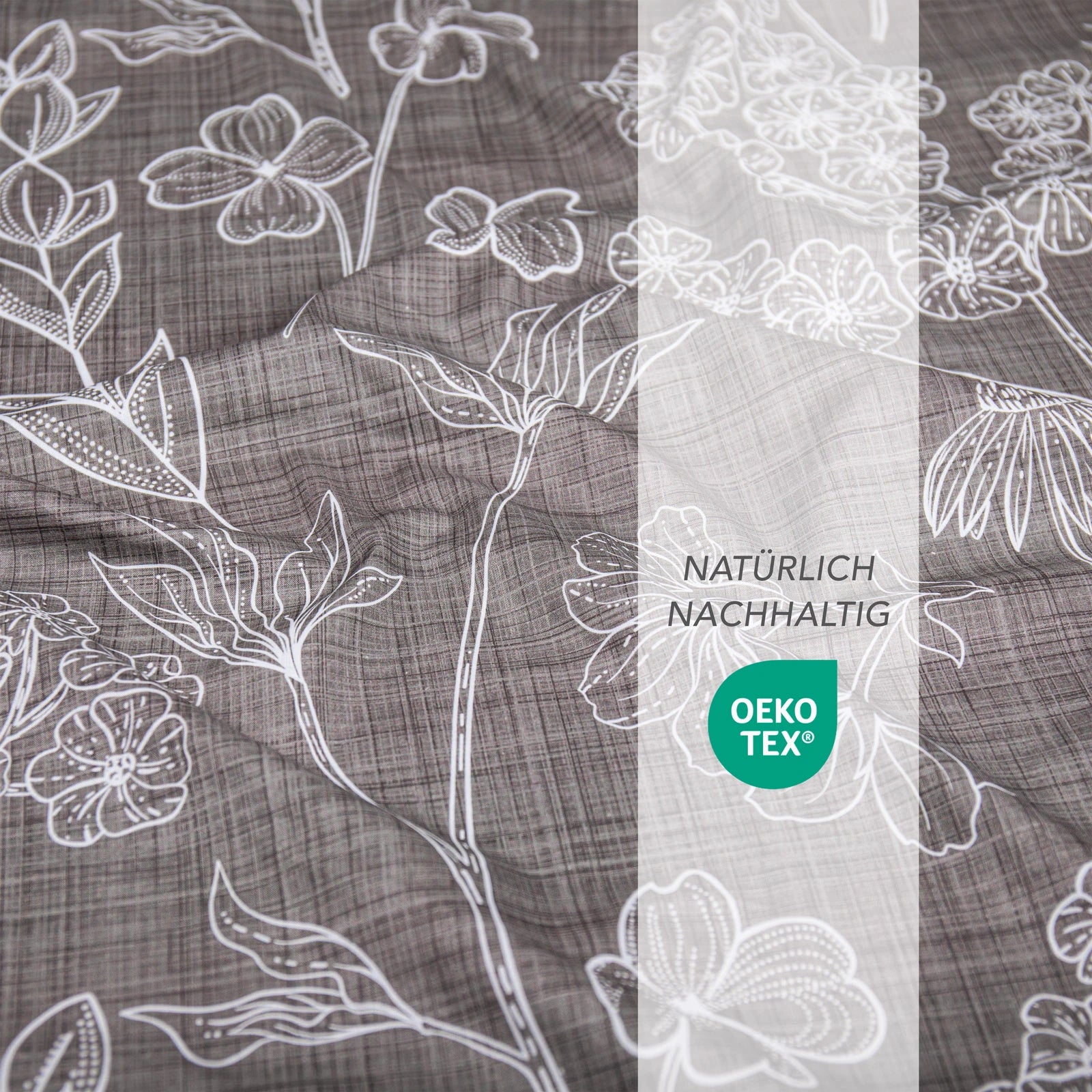 Bettwäsche "Flowers" - Grün / 135x200 + 40x80 cm Pure Label