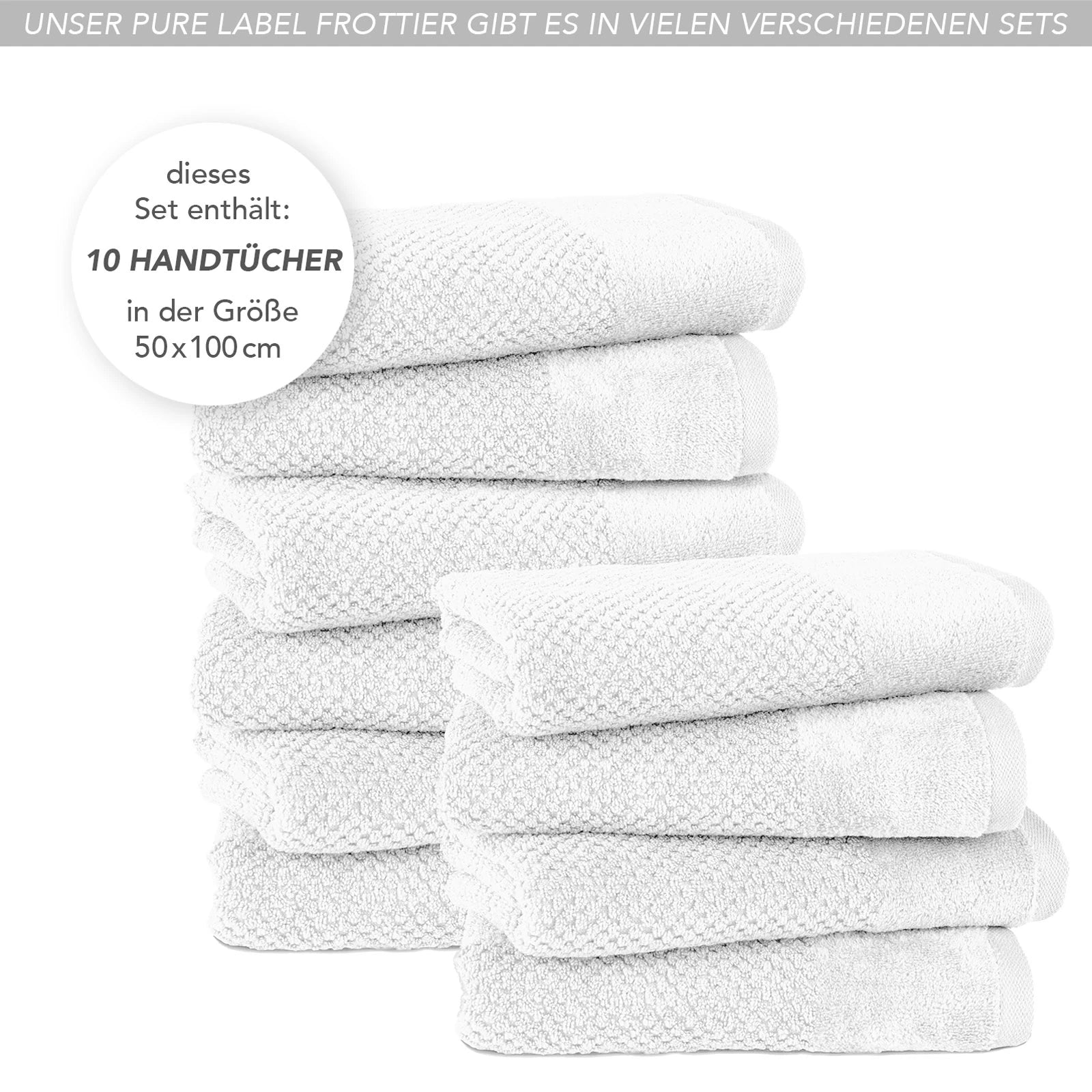 Handtücher "Popcorn" - Anthrazit / 2x 50x100cm Pure Label