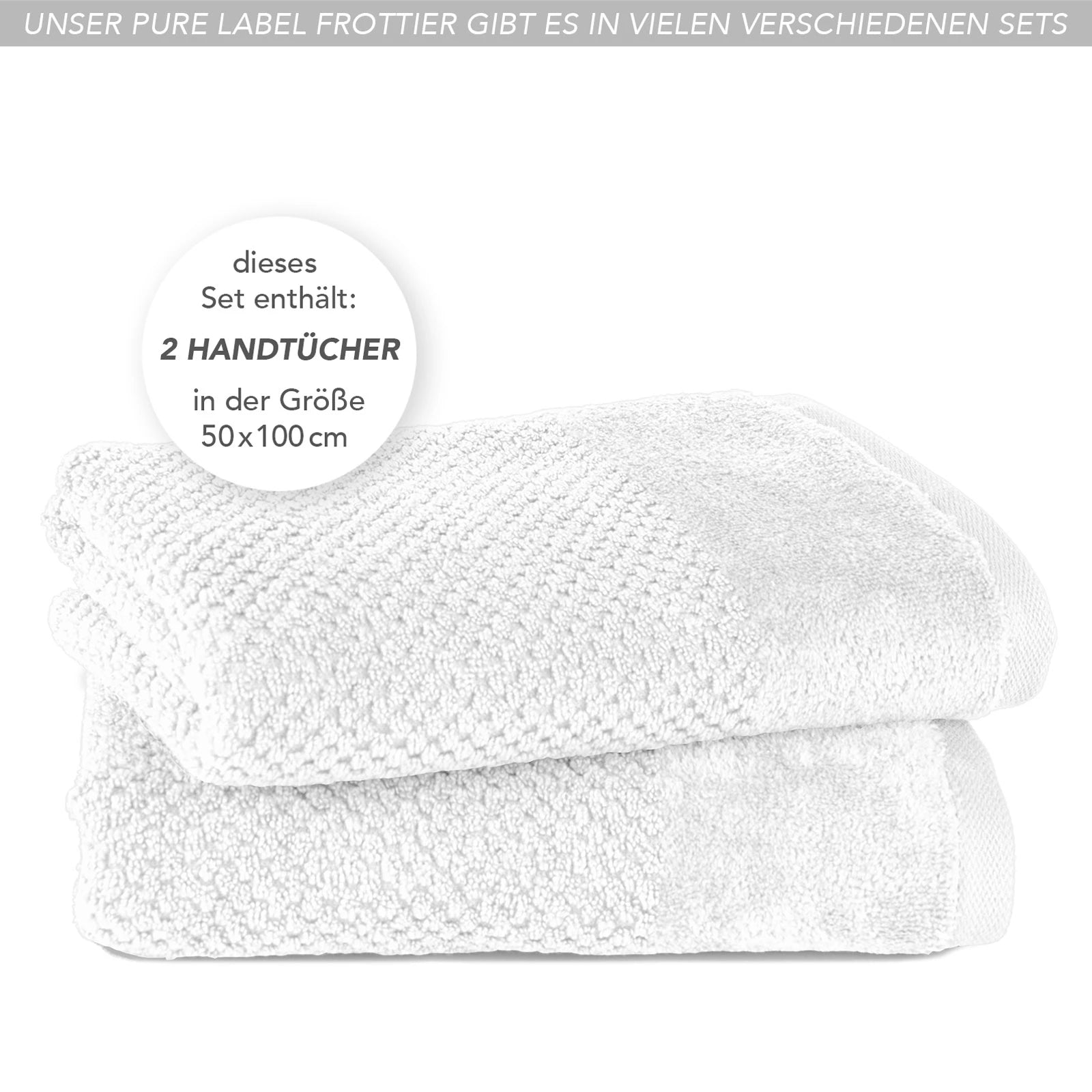 Handtücher "Popcorn" - Anthrazit / 2x 50x100cm Pure Label
