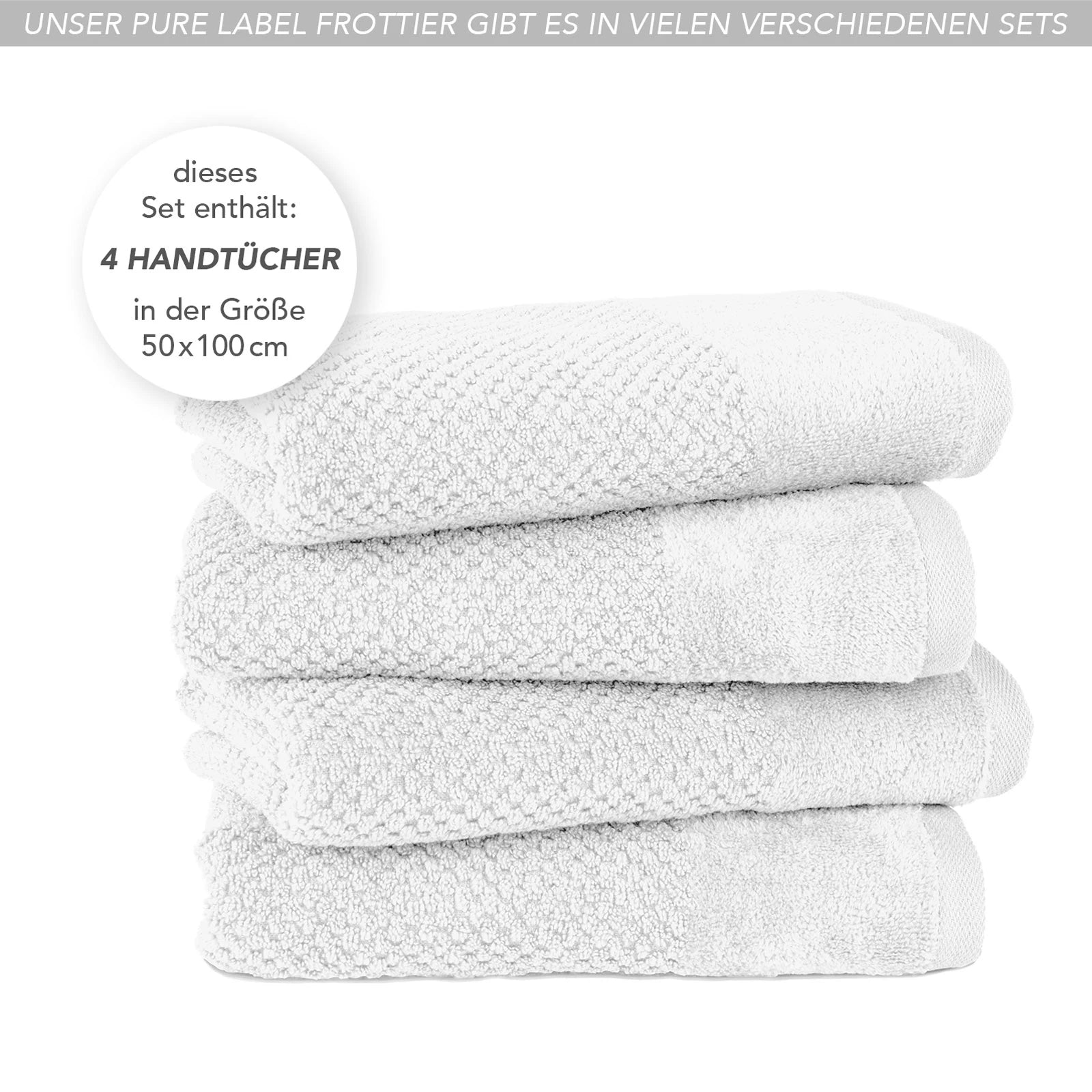 Handtücher "Popcorn" - Anthrazit / 2x 50x100cm Pure Label