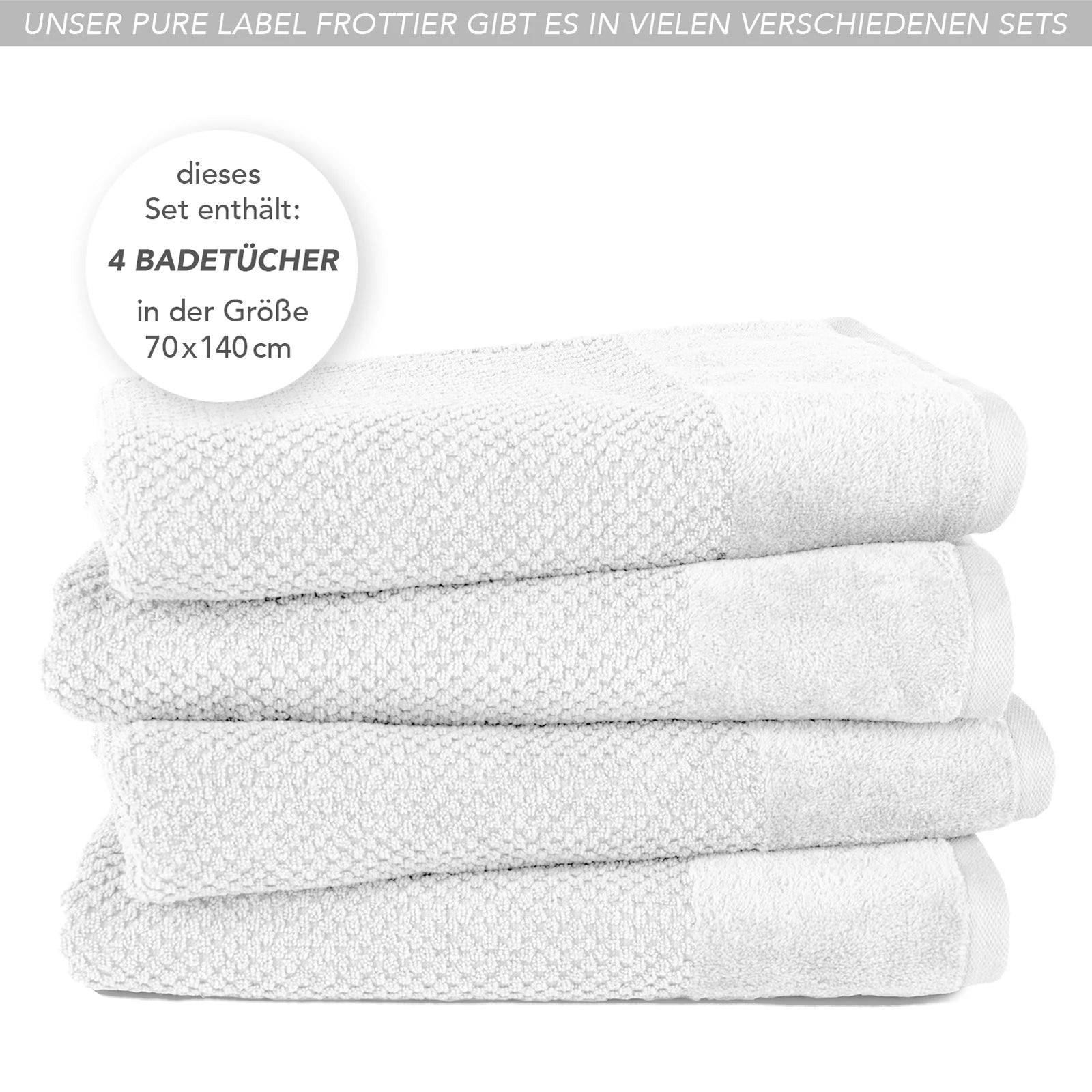 Duschtücher "Popcorn" - Anthrazit / 2x 70x140cm Pure Label