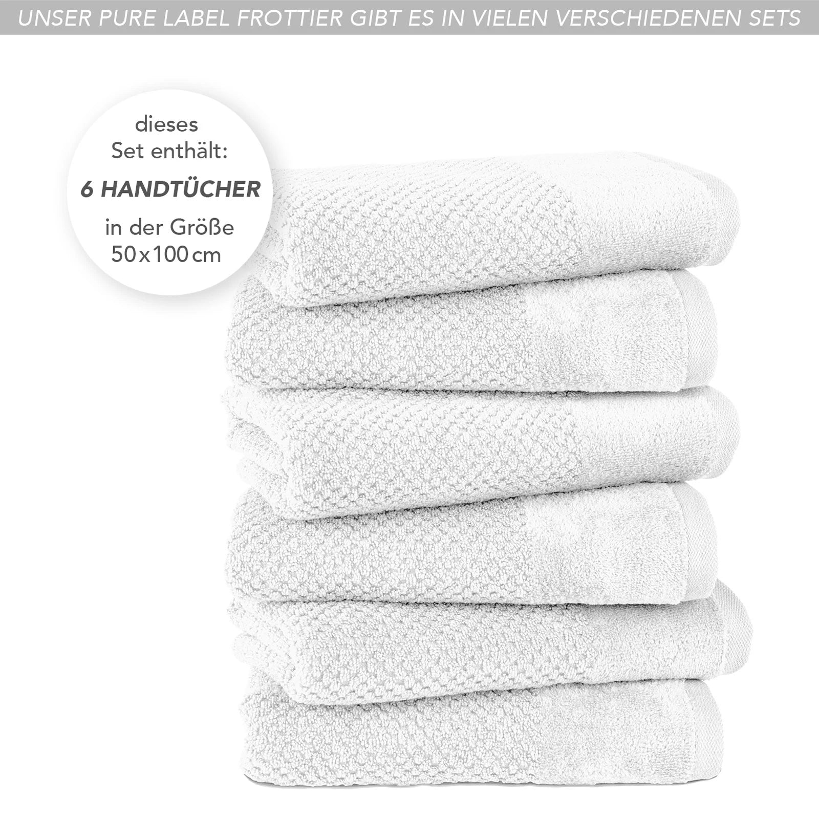 Handtücher "Popcorn" - Anthrazit / 2x 50x100cm Pure Label