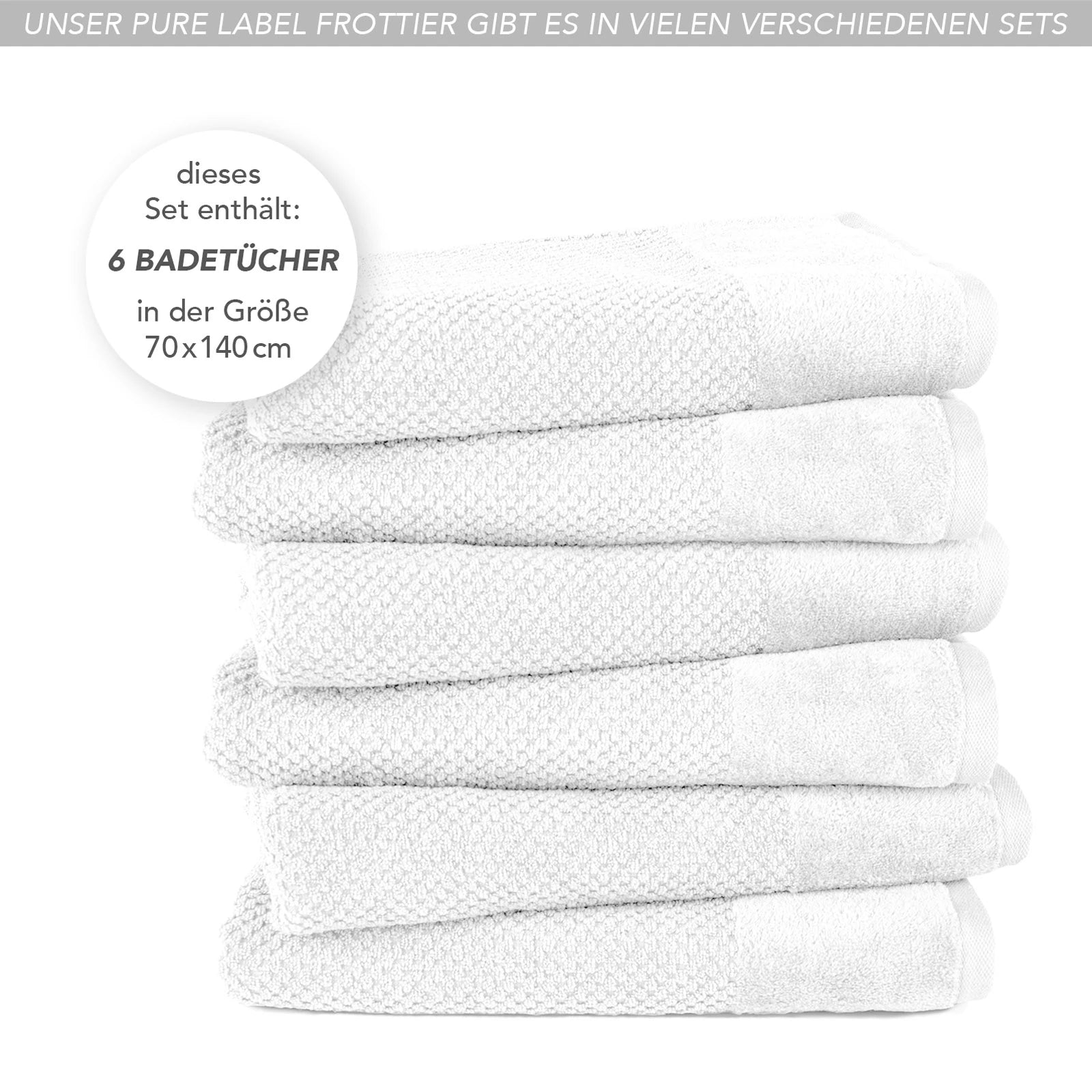 Duschtücher "Popcorn" - Anthrazit / 2x 70x140cm Pure Label