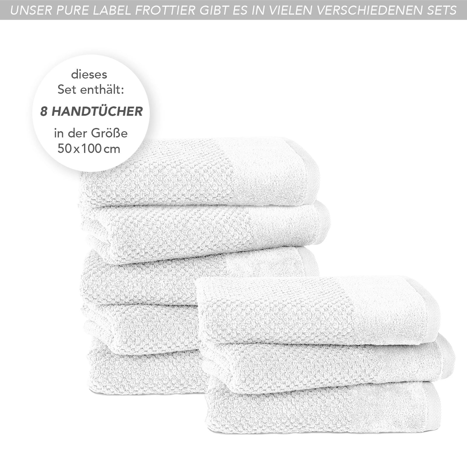 Handtücher "Popcorn" - Anthrazit / 2x 50x100cm Pure Label