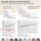 Musselin Bettwäsche Sets - Weiß - 2x155x220 + 2x80x80 cm