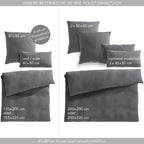 Musselin Bettwäsche Sets - Anthrazit / 2x135x200 + 2x40x80 cm Pure Label