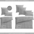 Musselin Bettwäsche Sets - Anthrazit / 2x135x200 + 2x40x80 cm Pure Label